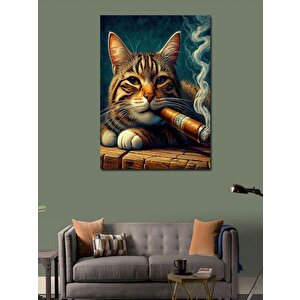 Kanvas Tablo Puro İçen Kedi 70x100 cm
