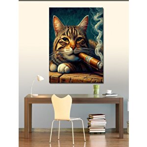 Kanvas Tablo Puro İçen Kedi 70x100 cm