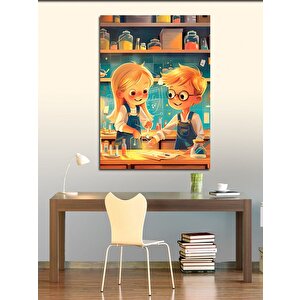 Kanvas Tablo Deney Yapan Çocuklar 100x140 cm