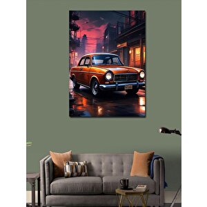 Kanvas Tablo Turuncu Klasik Araba 70x100 cm