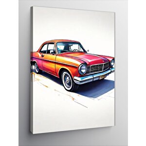 Kanvas Tablo Turuncu Klasik Araba 100x140 cm
