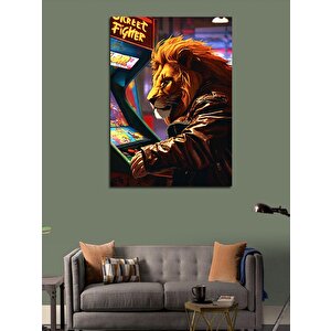 Kanvas Tablo Atari Oynayan Aslan 70x100 cm