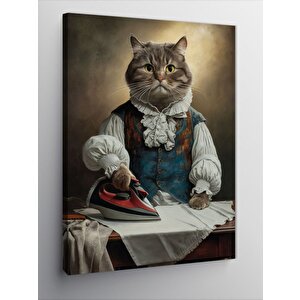 Kanvas Tablo Ütü Yapan Kedi 50x70 cm