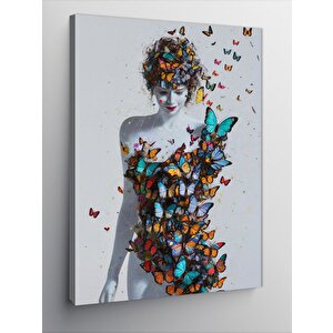 Kanvas Tablo Kelebekler Ve Kadın 70x100 cm