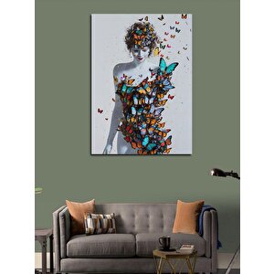 Kanvas Tablo Kelebekler Ve Kadın 70x100 cm