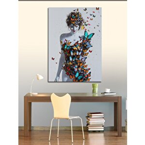 Kanvas Tablo Kelebekler Ve Kadın 70x100 cm