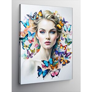 Kanvas Tablo Kelebek Ve Kadın 70x100 cm