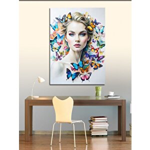 Kanvas Tablo Kelebek Ve Kadın 100x140 cm