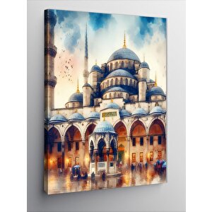 Kanvas Tablo Sultan Ahmet Camii Avlusu Ve Şadırvan 70x100 cm