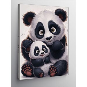 Kanvas Tablo Sevimli Panda Ailesi 50x70 cm