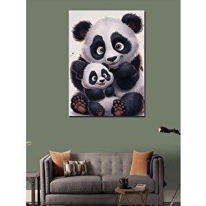 Kanvas Tablo Sevimli Panda Ailesi 50x70 cm