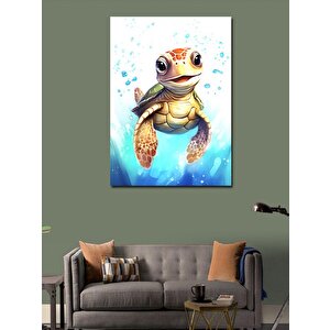 Kanvas Tablo Sevimli Su Kaplumbağası 50x70 cm
