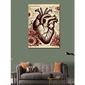 Kanvas Tablo Kalp Ve Çiçekler 70x100 cm