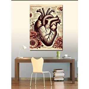 Kanvas Tablo Kalp Ve Çiçekler 70x100 cm