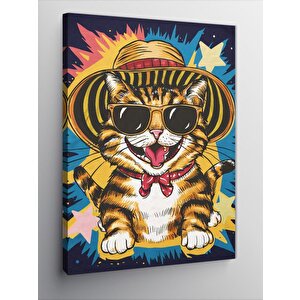 Kanvas Tablo Gözlüklü Kedi 50x70 cm