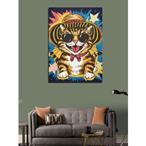 Kanvas Tablo Gözlüklü Kedi 50x70 cm