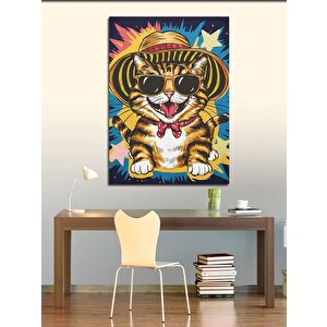 Kanvas Tablo Gözlüklü Kedi 50x70 cm