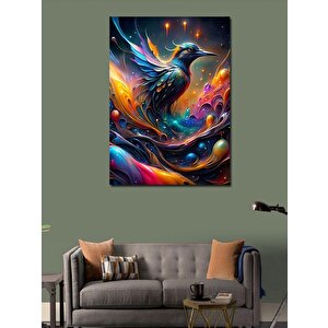 Kanvas Tablo Gezegenler Ve Kuş 50x70 cm