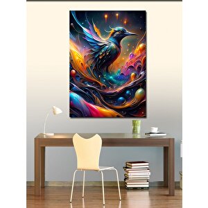 Kanvas Tablo Gezegenler Ve Kuş 50x70 cm