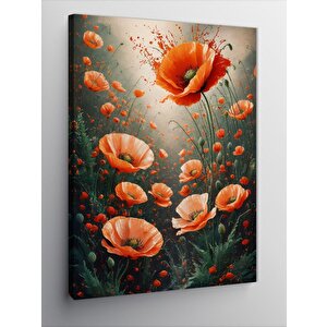Kanvas Tablo Kırmızı Gelincik Çiçeği 100x140 cm