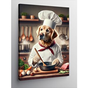 Kanvas Tablo Aşçı Köpek 70x100 cm