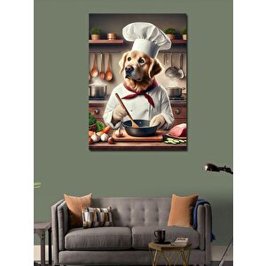 Kanvas Tablo Aşçı Köpek 70x100 cm