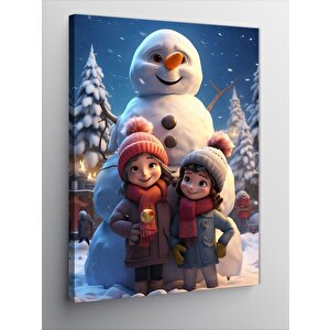 Kanvas Tablo Kardan Adam Ve Çocuklar 100x140 cm