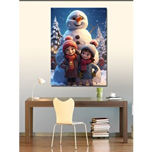Kanvas Tablo Kardan Adam Ve Çocuklar 100x140 cm