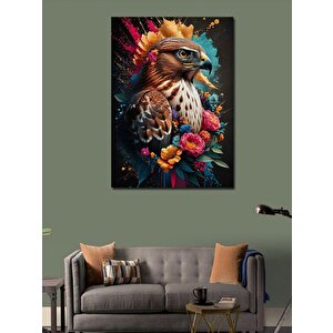 Kanvas Tablo Çiçek Ve Kartal 100x140 cm