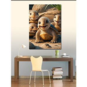 Kanvas Tablo Sevimli Yavru Kaplumbağalar 70x100 cm