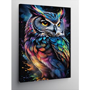 Kanvas Tablo Soft Renkli Baykuş 70x100 cm