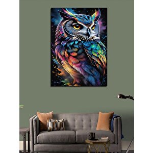 Kanvas Tablo Soft Renkli Baykuş 70x100 cm