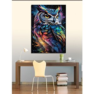 Kanvas Tablo Soft Renkli Baykuş 70x100 cm