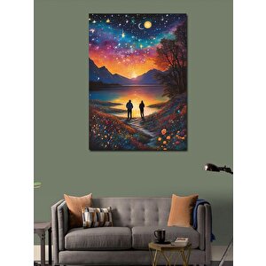Kanvas Tablo Göl Manzarası 100x140 cm