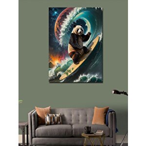 Kanvas Tablo Surf Yapan Panda 100x140 cm