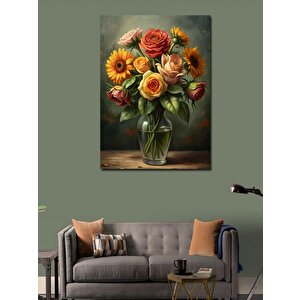 Kanvas Tablo Renkli Çiçekler 70x100 cm