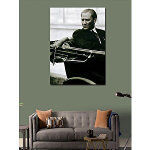 Kanvas Tablo Mustafa Kemal Atatürk Arabada 70x100 cm