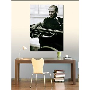 Kanvas Tablo Mustafa Kemal Atatürk Arabada 70x100 cm