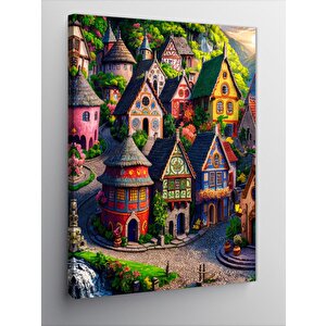 Kanvas Tablo Peri Masalı Evleri 70x100 cm