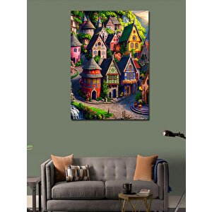 Kanvas Tablo Peri Masalı Evleri 70x100 cm