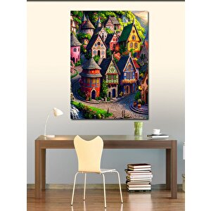 Kanvas Tablo Peri Masalı Evleri 70x100 cm