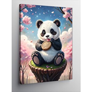 Kanvas Tablo Sevimli Panda Ve Şekerleme 50x70 cm