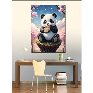 Kanvas Tablo Sevimli Panda Ve Şekerleme 50x70 cm