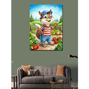 Kanvas Tablo Tarlada Sevimli Sincap 50x70 cm