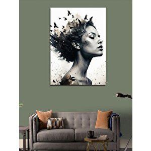 Kanvas Tablo Kadın Ve Kuşlar 100x140 cm