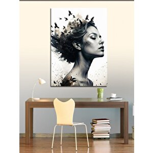 Kanvas Tablo Kadın Ve Kuşlar 100x140 cm