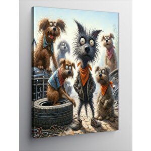 Kanvas Tablo Sevimli Sokak Köpekleri 70x100 cm