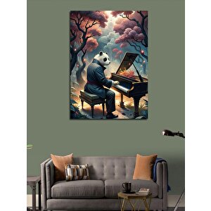 Kanvas Tablo Piyano Çalan Sevimli Panda 50x70 cm