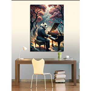 Kanvas Tablo Piyano Çalan Sevimli Panda 50x70 cm
