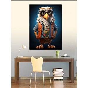 Kanvas Tablo Gözlüklü Çizgi Film Kartal 70x100 cm